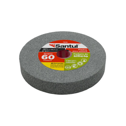 Piedra para esmeril 6" grano 60 ancho 1" Santul 7828