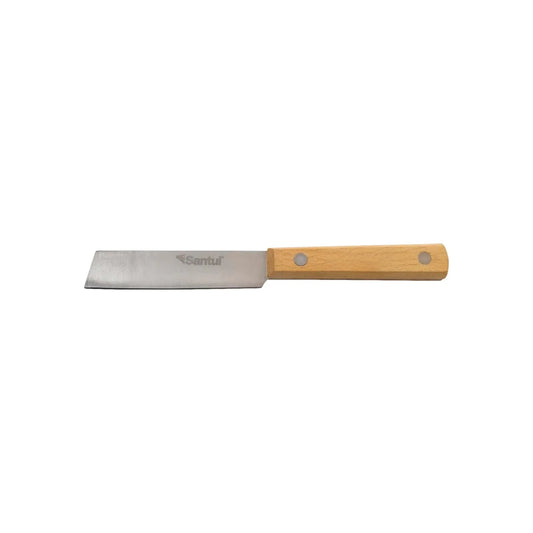 Cuchillo recto Santul de 3 pulgadas con hoja de acero inoxidable y mango de madera clara