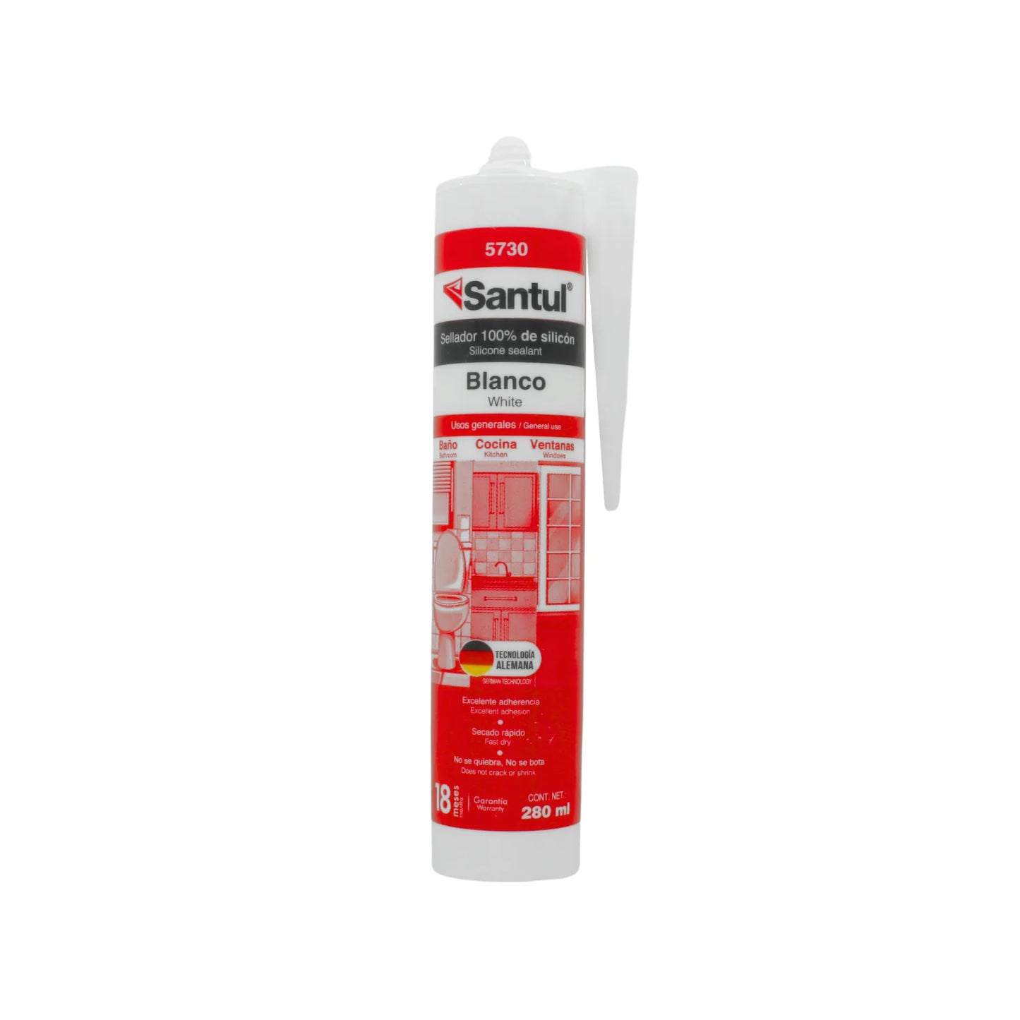 Silicón blanco 280 ml uso general Santul 5730