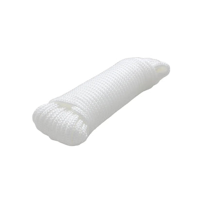 Cuerda blanca de nylon trenzado para amarre multiusos y tendedero de ropa