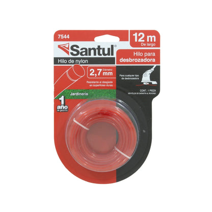 Hilo para desbrozadora 2.7 mm x 12 m rojo Santul 7544