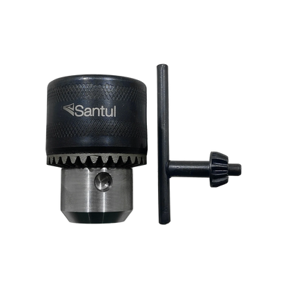 Broquero Santul 1/2 pulgada con llave de ajuste para taladros, color negro y plata