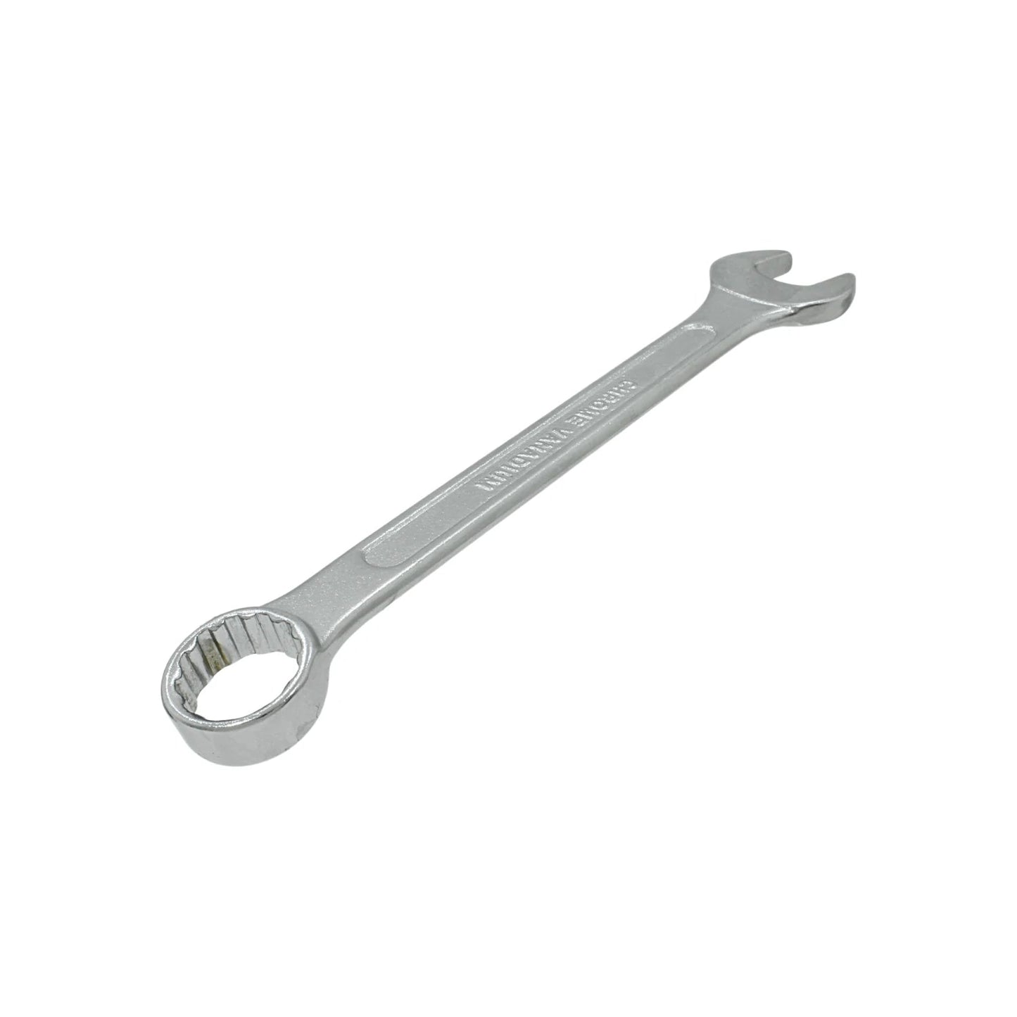 Llave mixta con boca fija y estrella, acero cromo vanadio con acabado cromado para taller.