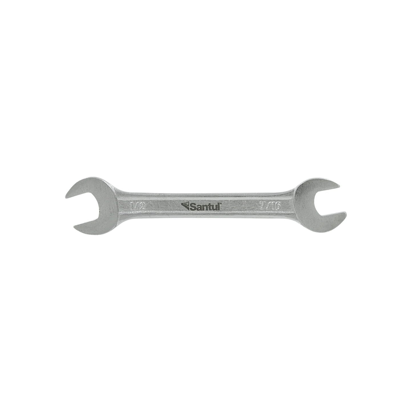 Llave española doble boca Santul 7/16" x 1/2" acabado cromado para mecánica automotriz