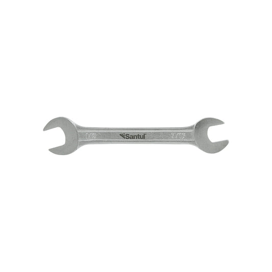Llave española doble boca Santul 7/16" x 1/2" acabado cromado para mecánica automotriz