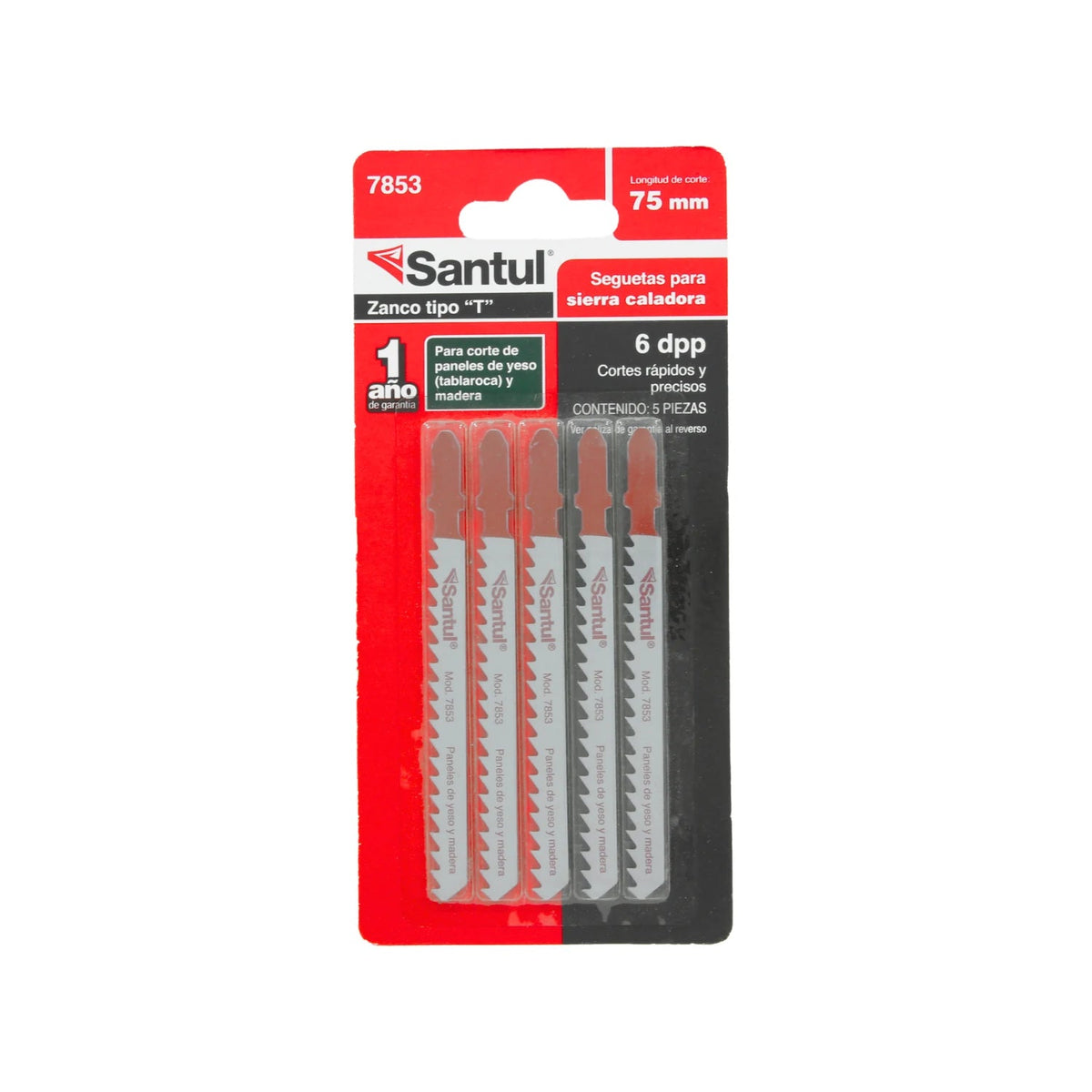 Segueta para caladora corte madera/plástico 5 piezas tipo 