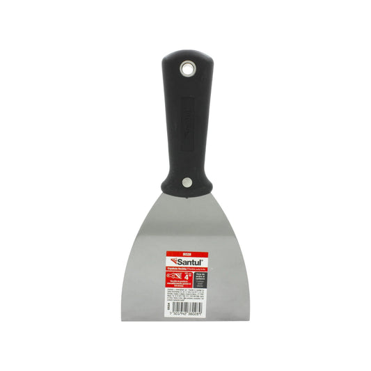 Espátula flexible Santul 4" hoja de acero al carbono y mango negro de polipropileno