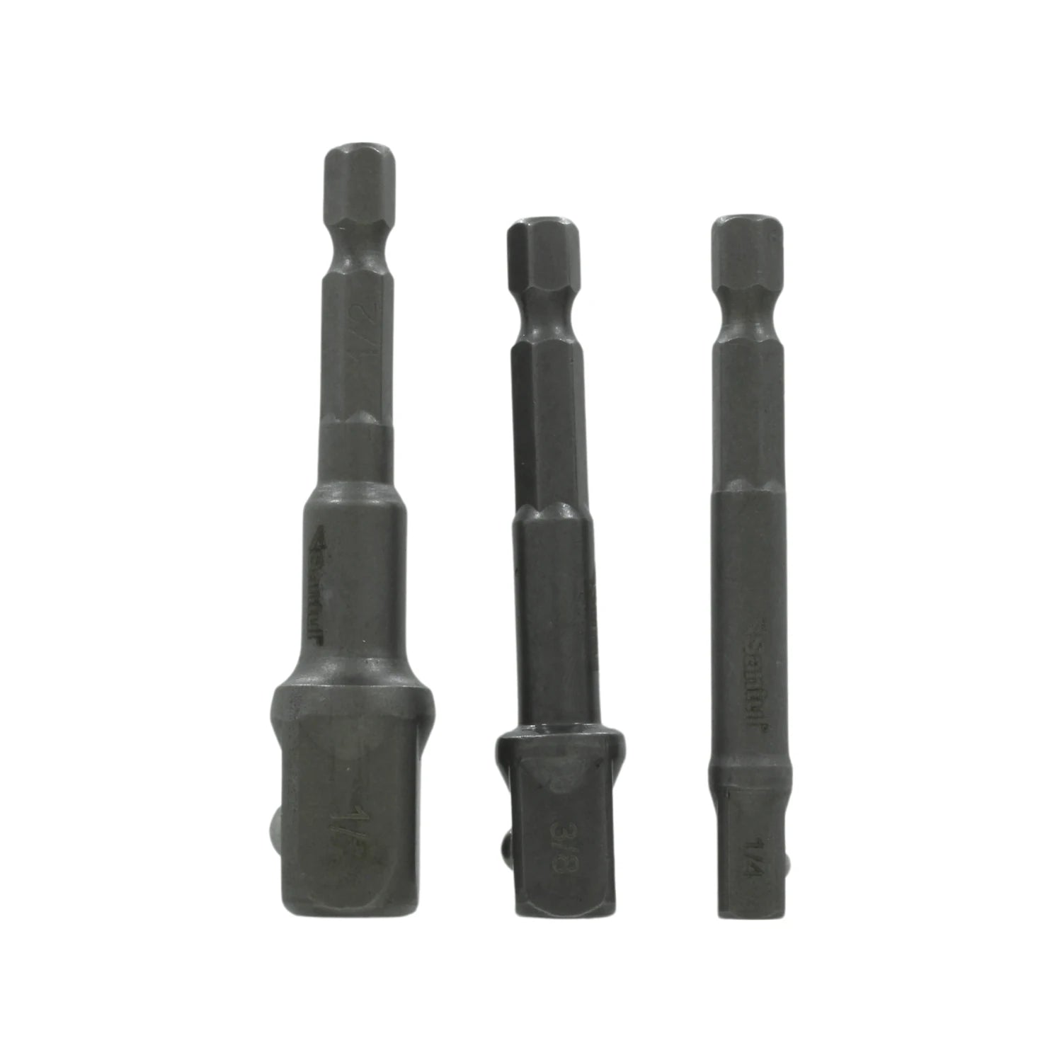 Juego de 3 adaptadores Santul para dado de impacto con vástago hexagonal 1/4, 3/8 y 1/2 pulgada