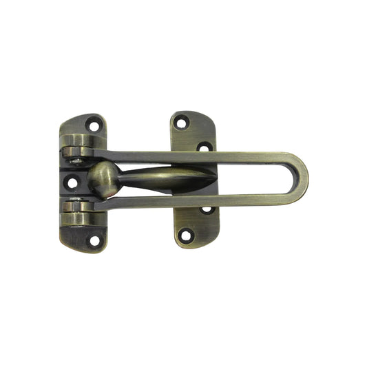 Pestillo de seguridad para puerta tipo barra pivotante en acabado bronce antiguo, ideal para seguridad del hogar