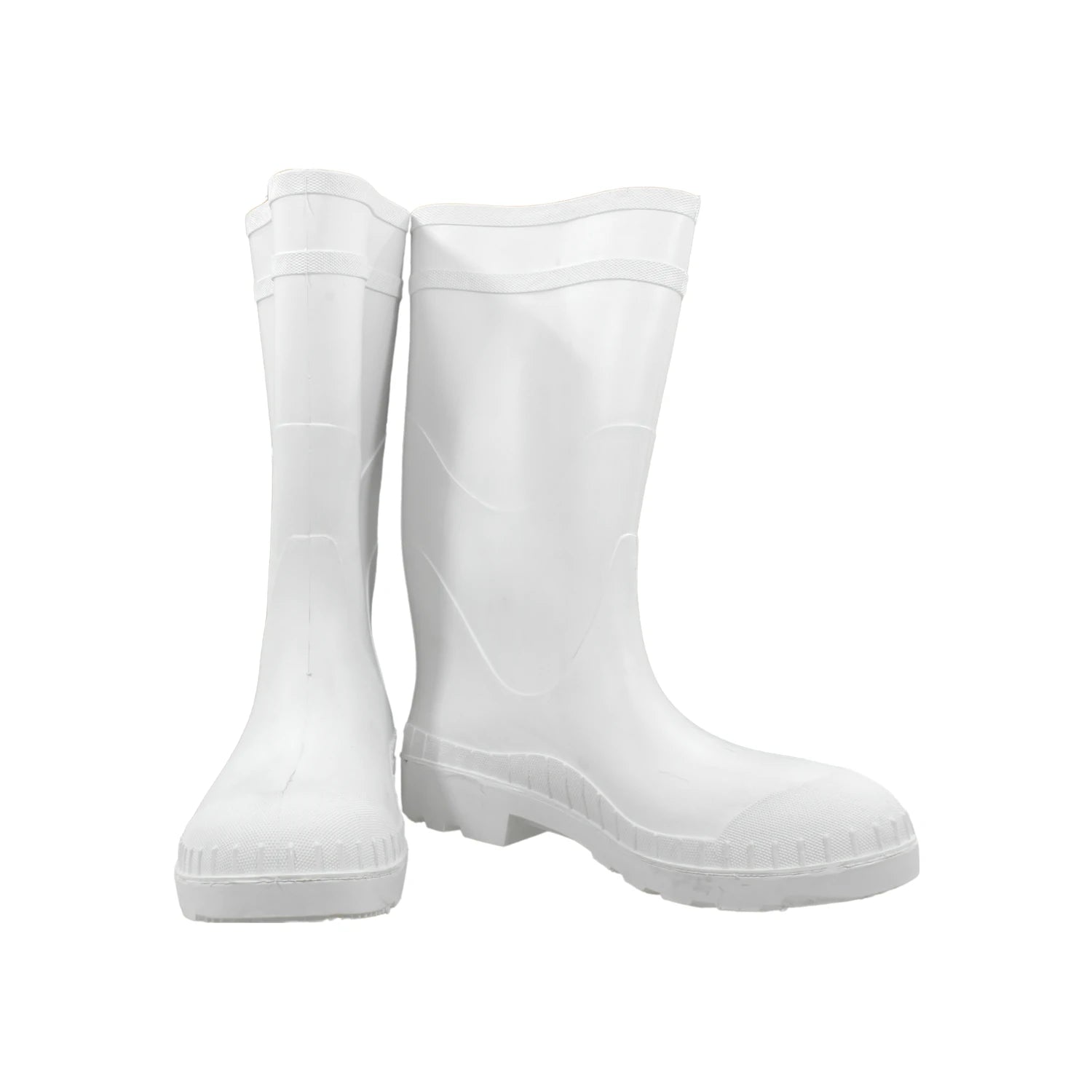 Botas de hule blancas sanitarias, impermeables, caña alta, con puntera reforzada y suela antiderrapante