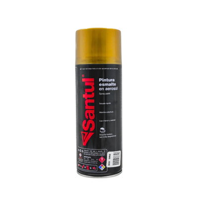 Pintura en aerosol Santul color oro metálico esmalte secado rápido para uso interior y exterior 300ml