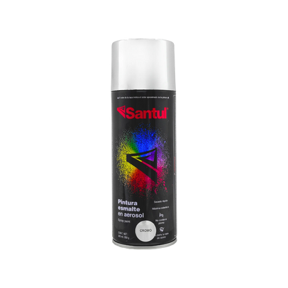 Pintura en aerosol Santul cromo metálico 300 ml esmalte brillante para acabados decorativos