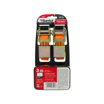 Sujetador con matraca 675 kg 3 m 2 piezas Santul 8907