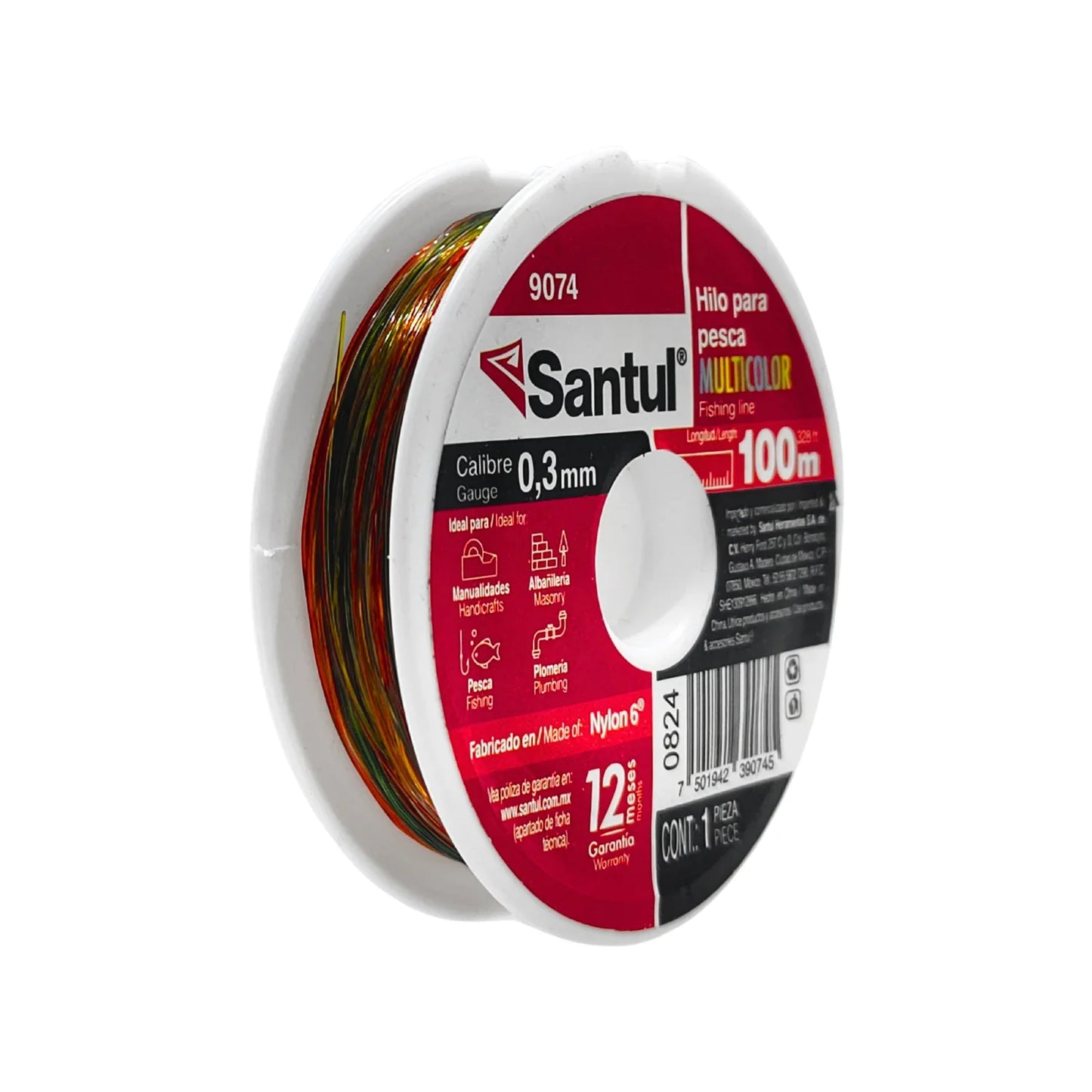 Hilo para pescar .30 mm x 100 m multicolor Santul 9074