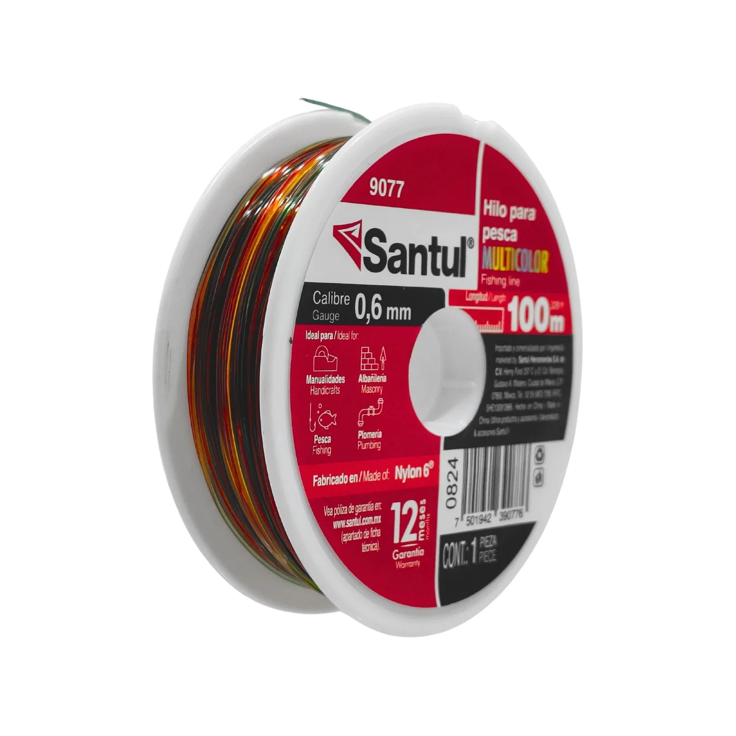 Hilo para pescar .60 mm x 100 m multicolor Santul 9077