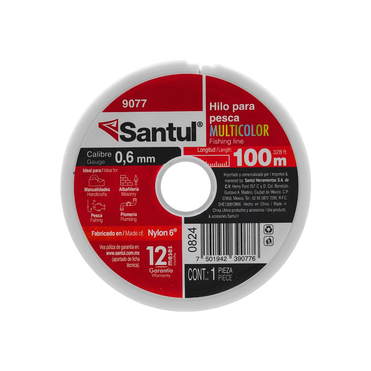 Hilo para pescar .60 mm x 100 m multicolor Santul 9077