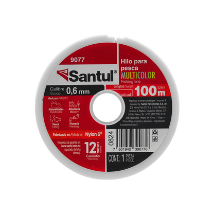 Hilo para pescar .60 mm x 100 m multicolor Santul 9077