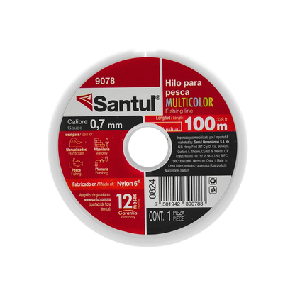 Hilo para pescar .70 mm x 100 m multicolor Santul 9078