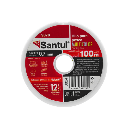 Hilo para pescar .70 mm x 100 m multicolor Santul 9078