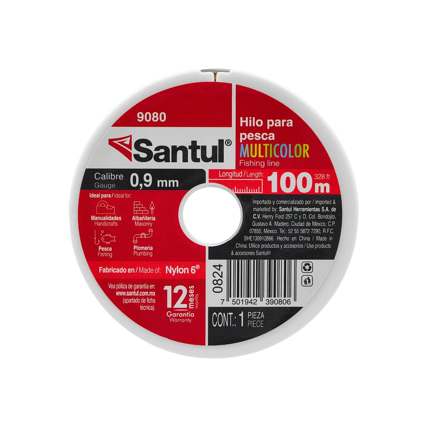 Hilo para pescar .90 mm x 100 m multicolor Santul 9080