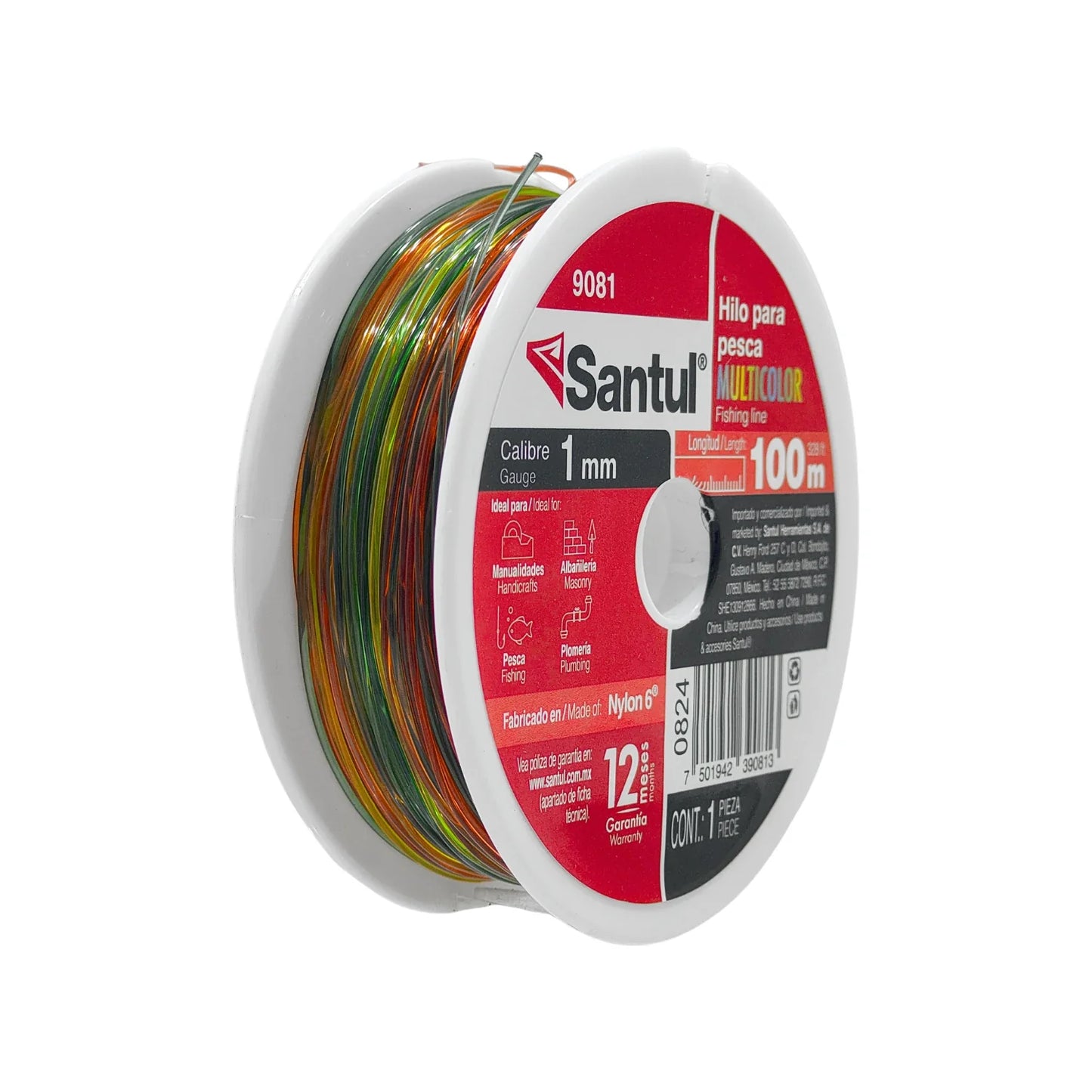 Hilo para pescar .100 mm x 100 m multicolor Santul 9081