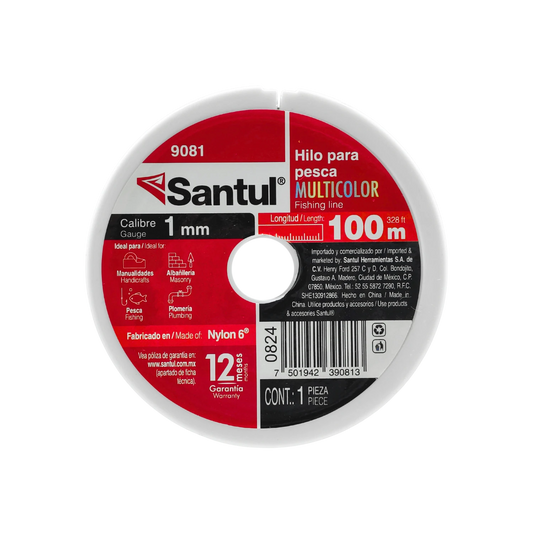 Hilo de pesca Santul 9081 multicolor, 1mm x 100m de nylon 6
