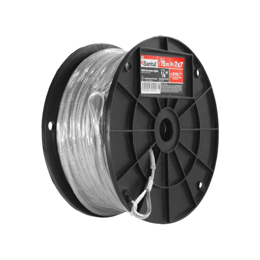 Cable de acero PVC 7x7 de 1/8" x 75 m Santul 9190