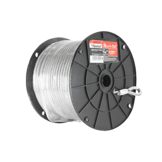 Cable de acero PVC 7x7 de 3/16" x 75 m Santul 9191