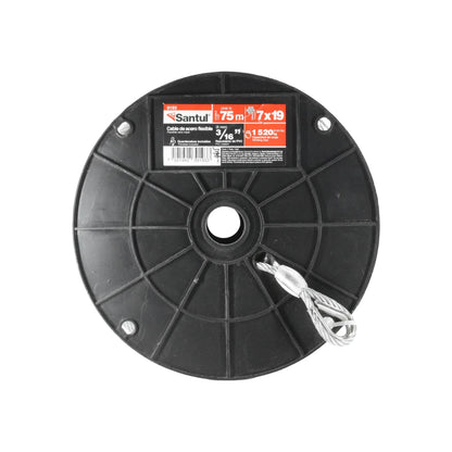 Cable de acero PVC 7x19 de 1/8" x 75 m Santul 9193