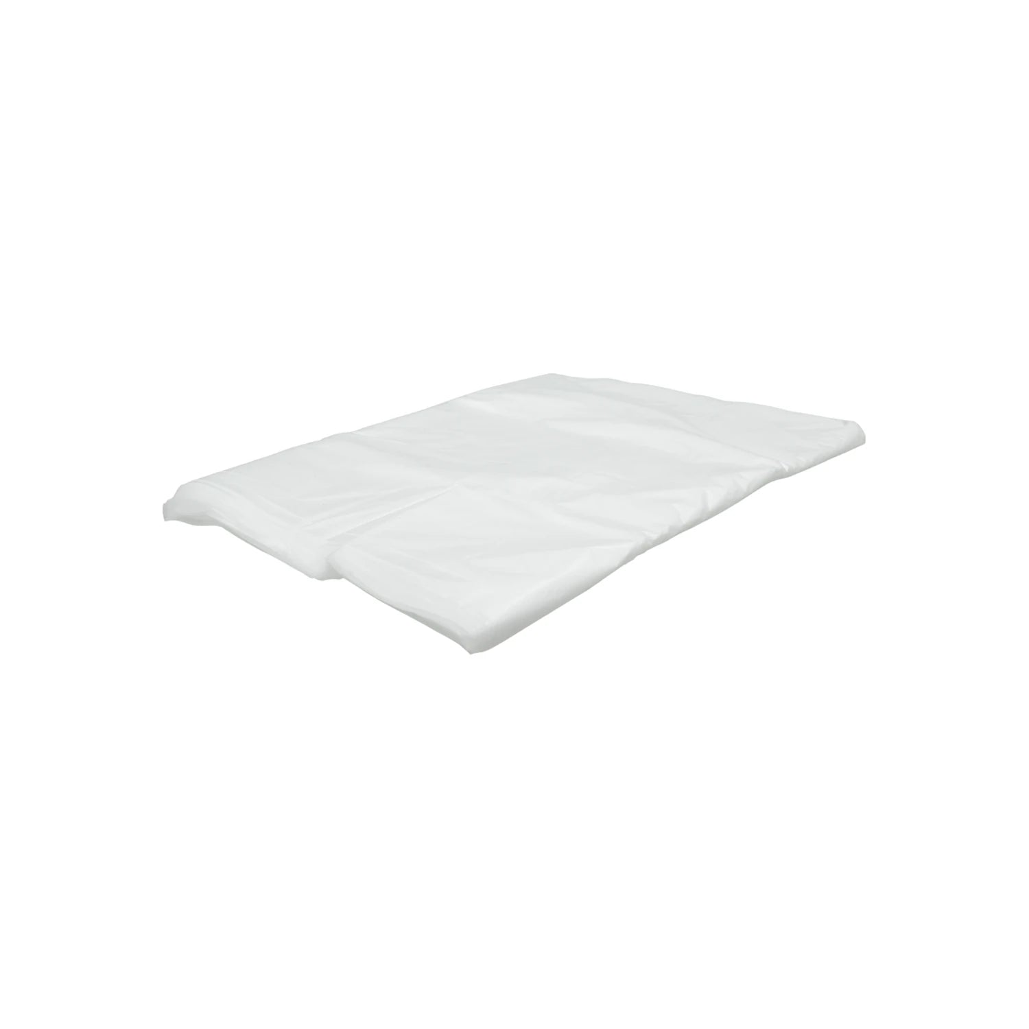 Cubre todo de plástico blanco ligero, plegado, para protección temporal en obras y bricolaje.
