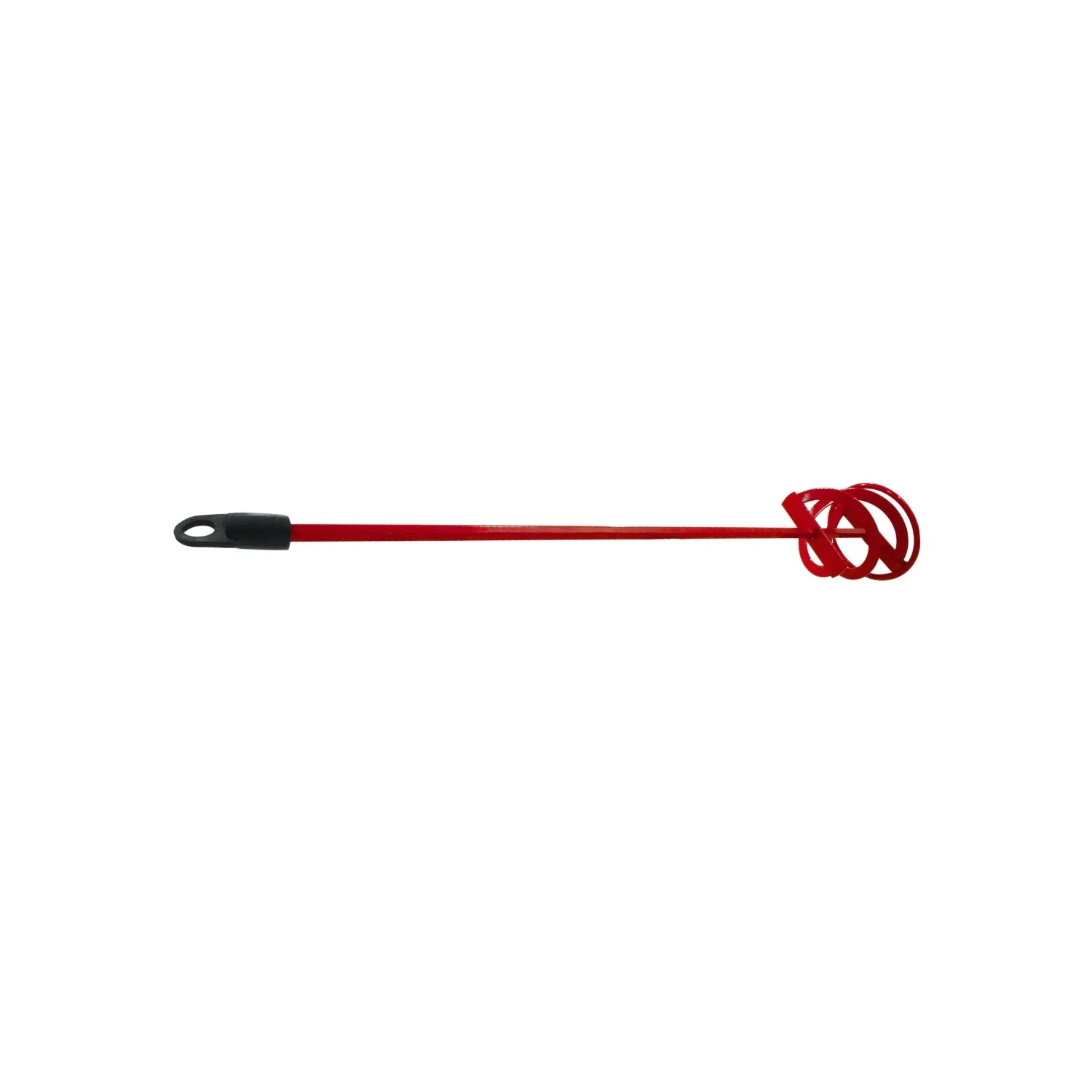 Revolvedor de pintura rojo de 22 pulgadas con mango negro, accesorio para taladro, ideal para mezclar líquidos.