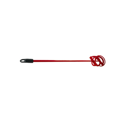 Revolvedor de pintura rojo de 22 pulgadas con mango negro, accesorio para taladro, ideal para mezclar líquidos.