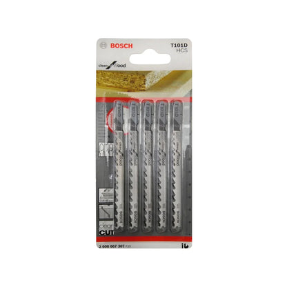 Segueta para caladora corte madera 5 piezas HCS tipo "T" Bosch T101D