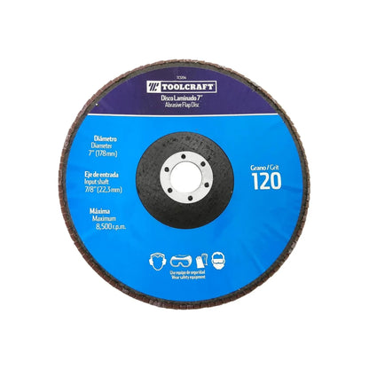 Disco 7" laminado grano 120 Toolcraft TC5194