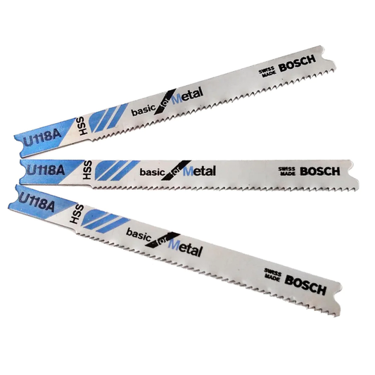 Segueta para caladora corte metal 3 piezas HSS tipo "U" Bosch U118A