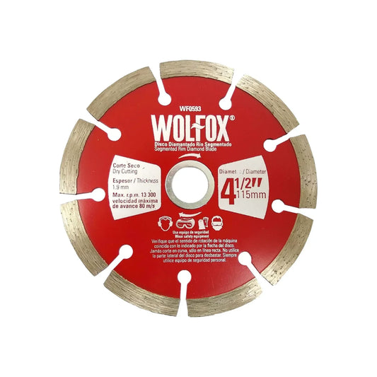 Disco 4 1/2" segmentado Wolfox WF0593 diamantado