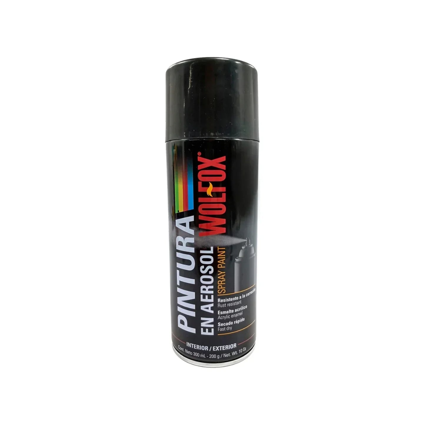 Pintura en aerosol negro mate 300 ml Wolfox WF0681