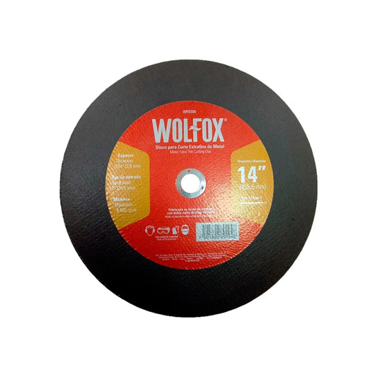 Disco 14" corte metal Wolfox WF0704 extra fino