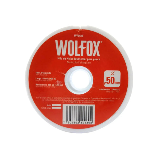 Hilo para pescar .50 mm x 100 m multicolor Wolfox WF9516