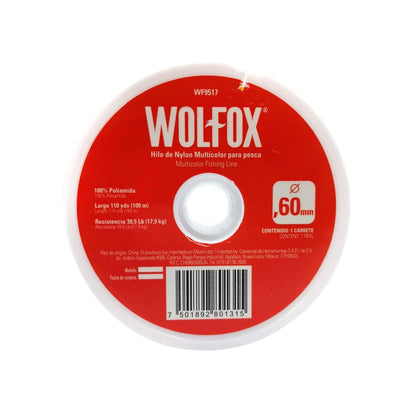 Hilo para pescar .60 mm x 100 m multicolor Wolfox WF9517